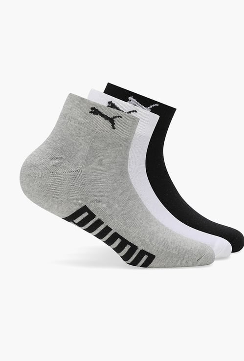 PUMA Logo Print Ankle Length Socks - Pack of 3
