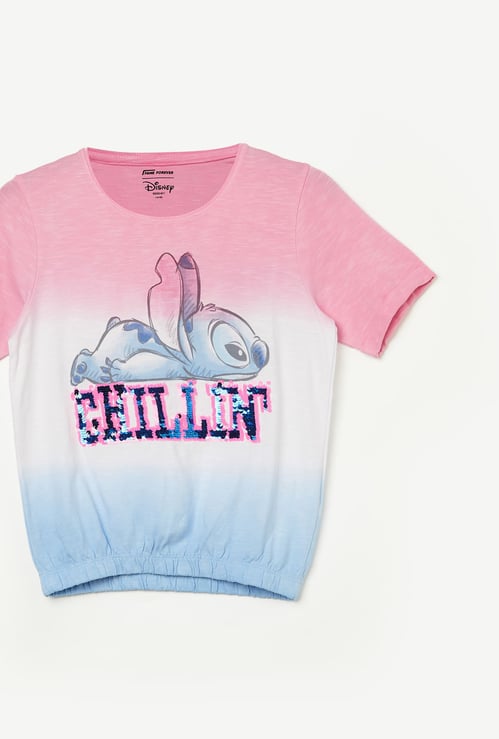 FAME FOREVER Stitch Print T-shirt