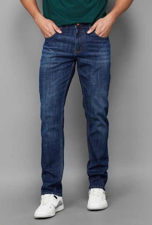 SPYKAR Stonewashed Regular Straight Jeans
