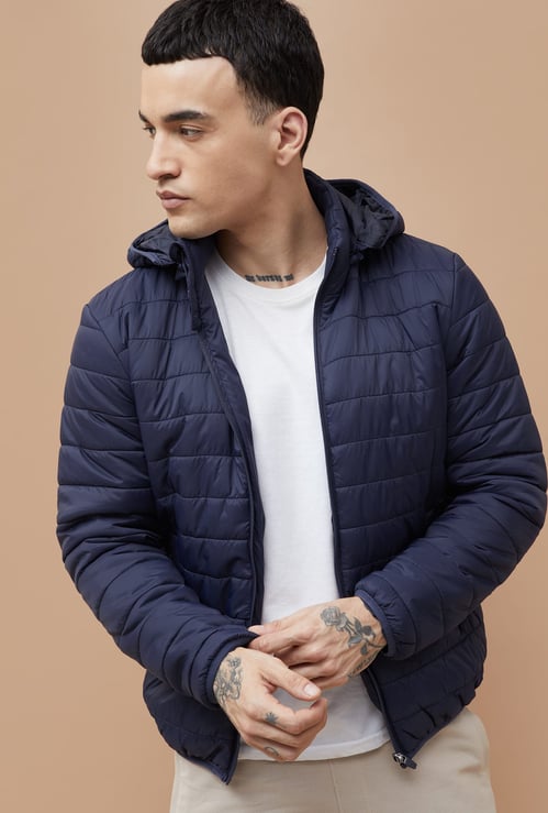 FAME FOREVER Quilted Hooded Puffer Jacket