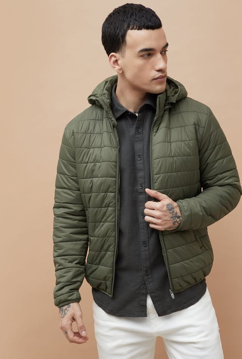 FAME FOREVER Quilted Hooded Puffer Jacket