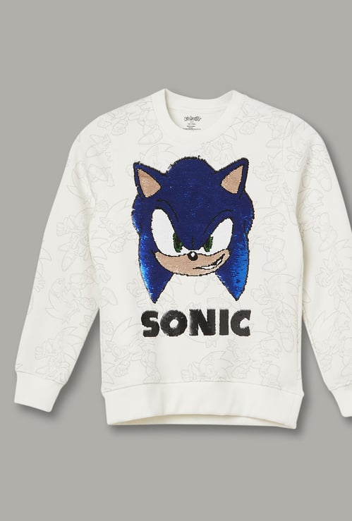 KIDSVILLE Boys Flip Sequin Sonic Sweatshirt