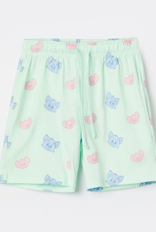 KIDSVILLE Girls Tom & Jerry Print Shorts