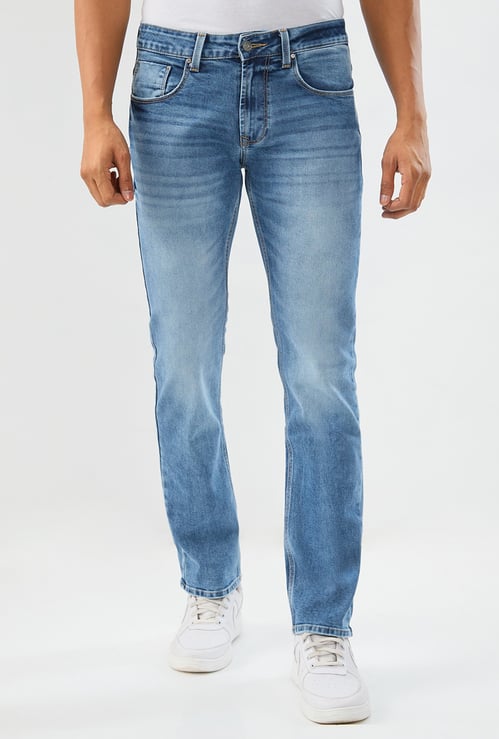 SPYKAR Washed Regular Tapered Jeans