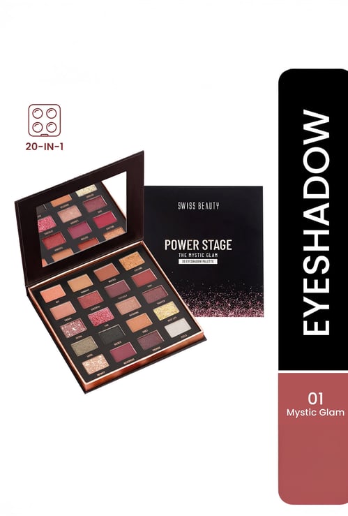 SWISS BEAUTY Power Stage Eyeshadow Palette -  01 Mystic Glam - 25g