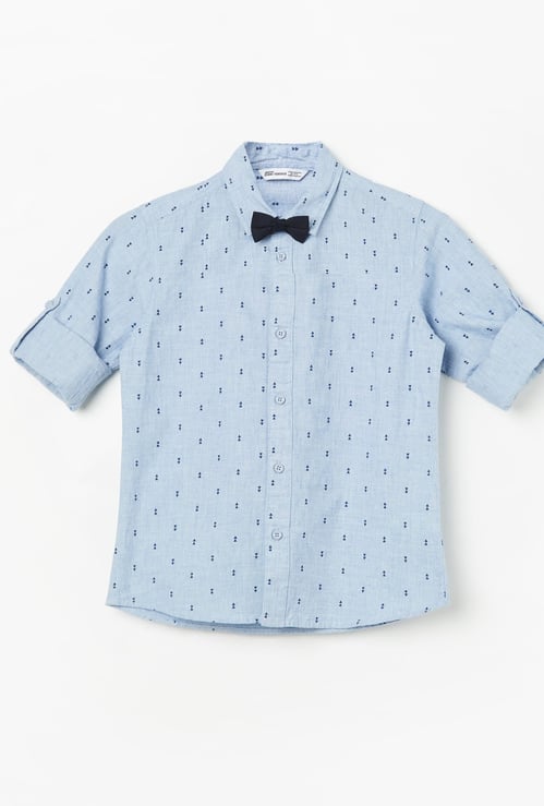 FAME FOREVER Boys Printed Shirt with Bow Tie