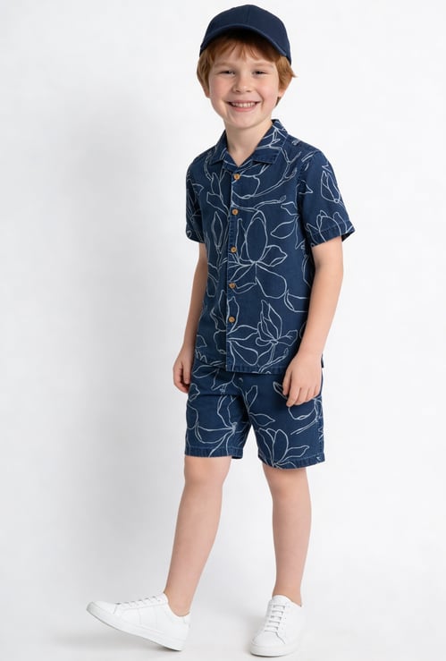 FAME FOREVER Boys Floral Print Shirt