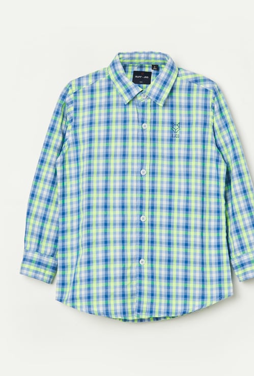 RUFF KIDS Checked Full Sleeves Shirt