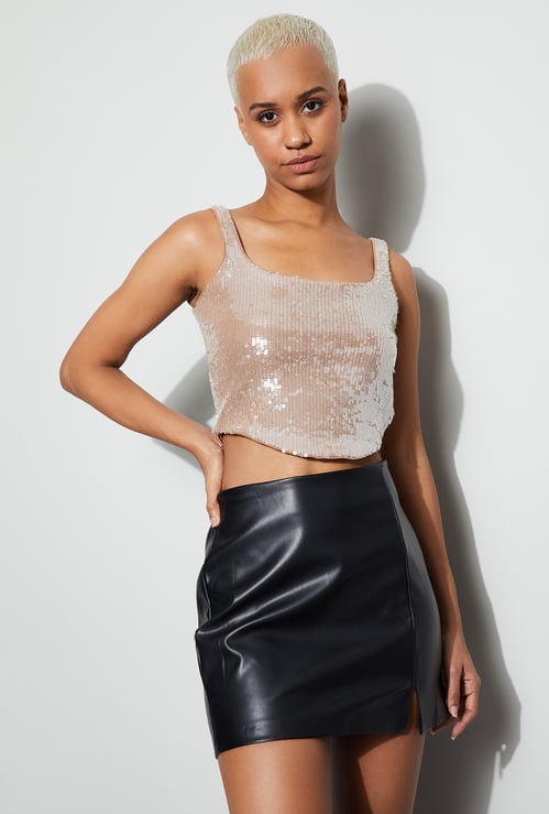 GINGER Sequinned Crop Top
