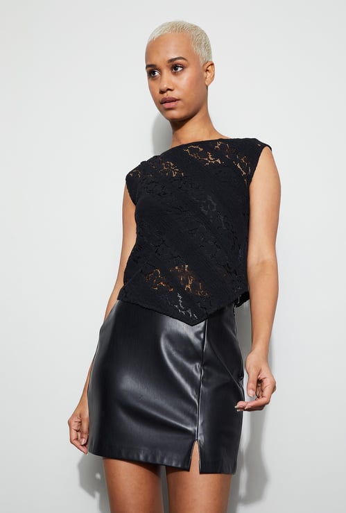 GINGER Lace Asymmetric Top