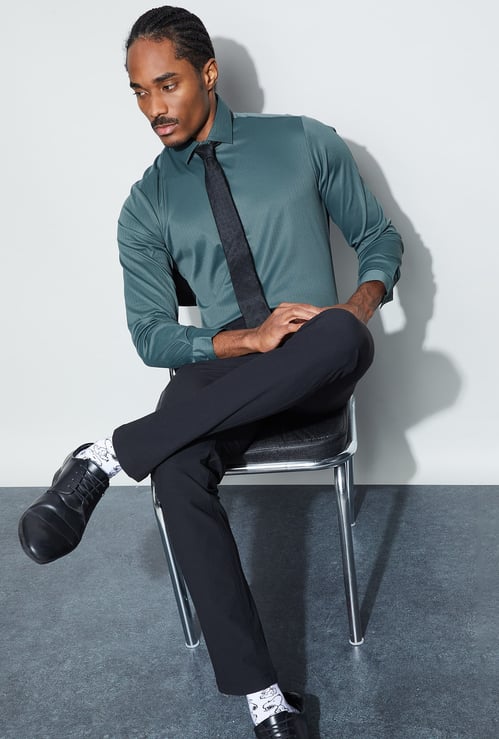 CODE Herringbone Slim Fit Formal Shirt
