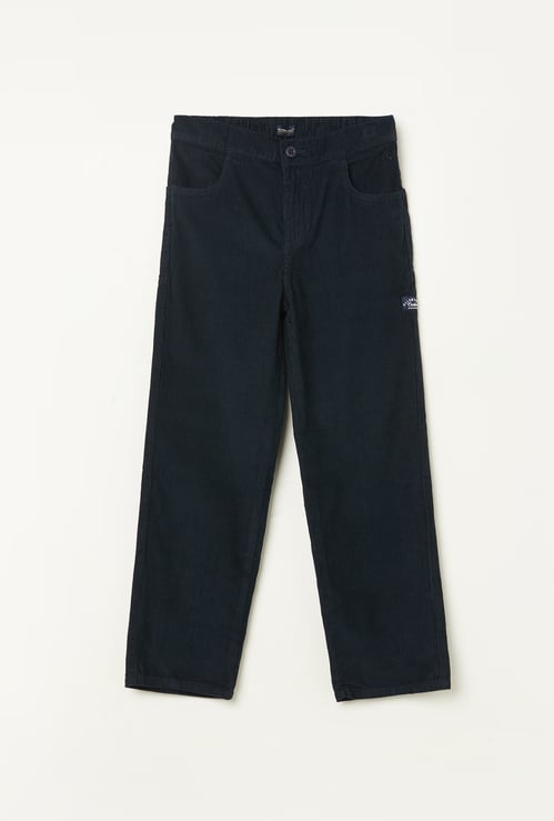 ALLEN SOLLY Boys Corduroy Slim Fit Trousers