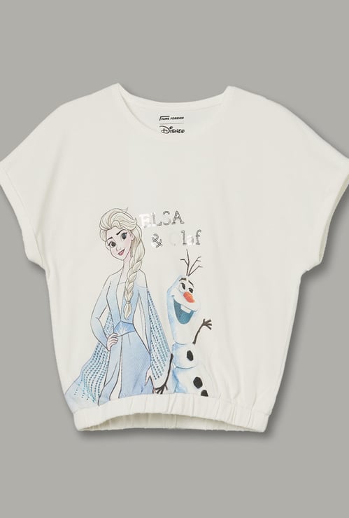 FAME FOREVER Girls Frozen Print T-shirt