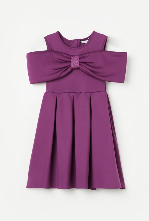 FAME FOREVER Girls Solid Fit & Flare Dress