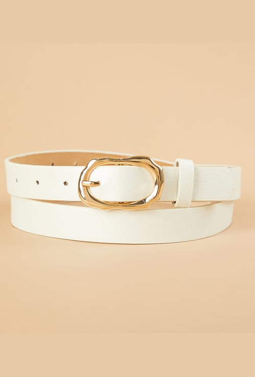 GINGER Solid Belt with Organic-Shaped Buckle