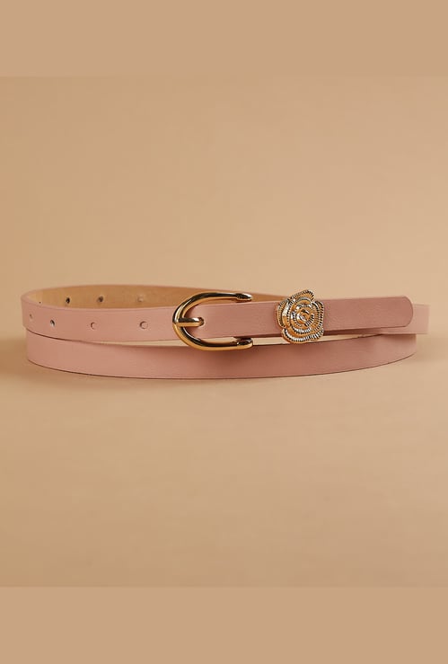 GINGER Slim Belt with Floral Motif