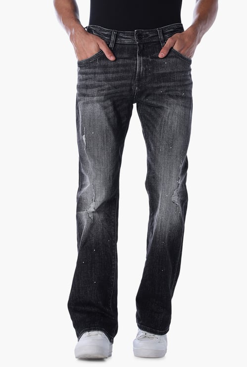 JACK & JONES Distressed Bootcut Jeans