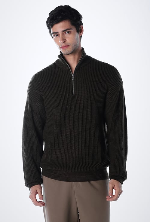 JACK & JONES Knitted Quarter-Zip Sweater