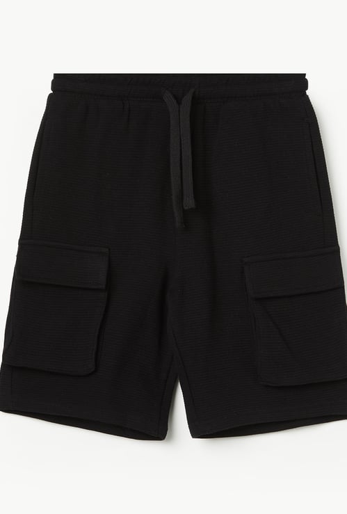 FAME FOREVER Boys Textured Cargo Shorts