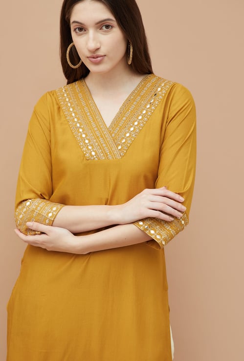 MELANGE Sequinned Straight Kurta