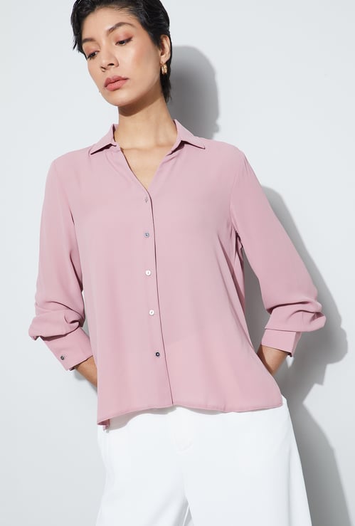 CODE Solid Full Sleeves Shirt