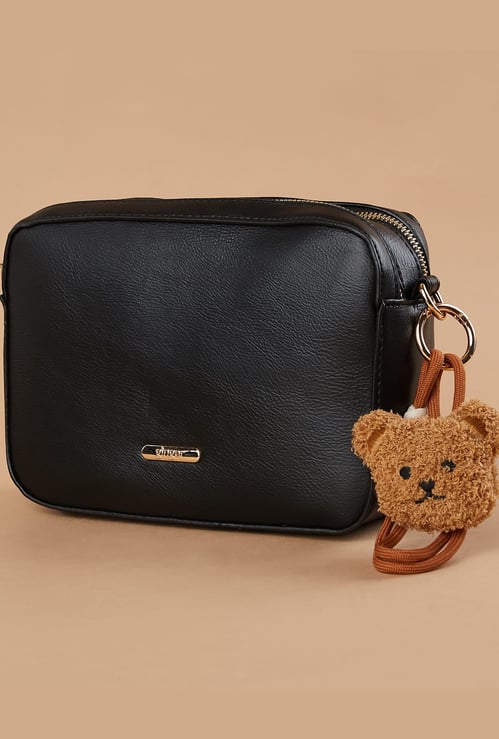 GINGER Solid Shoulder Bag with Charm