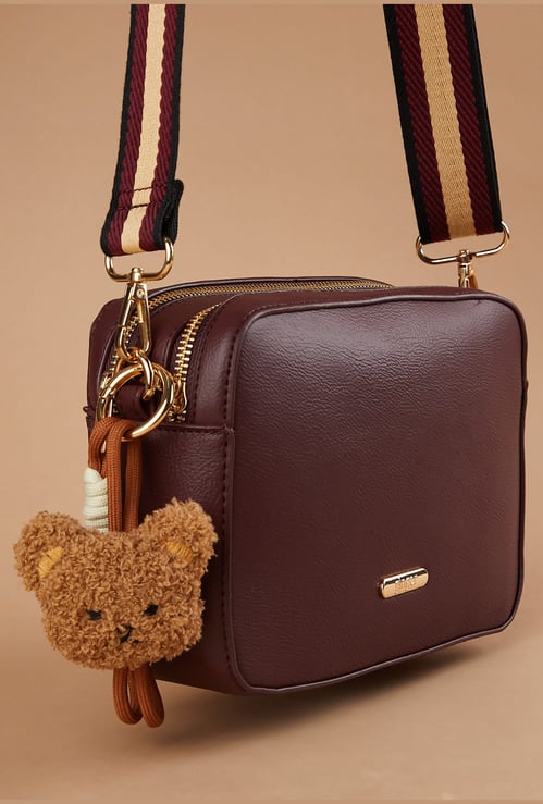GINGER Solid Shoulder Bag with Charm