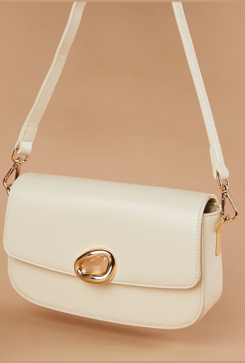 CODE Shoulder Bag with Metal Accent
