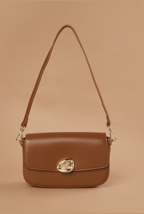 CODE Shoulder Bag with Metal Accent