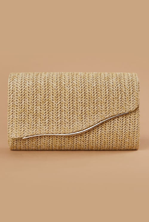 CODE Woven Asymmetric Flap Clutch