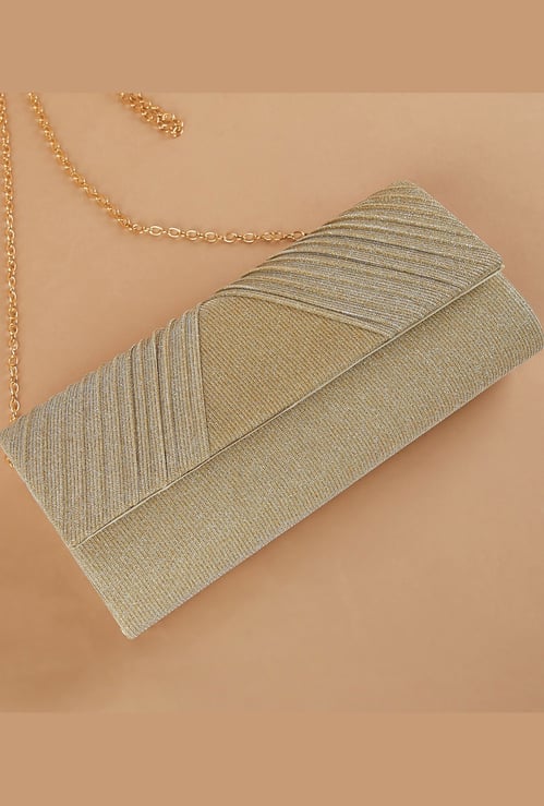 CODE Textured Envelope Clutch with Strap