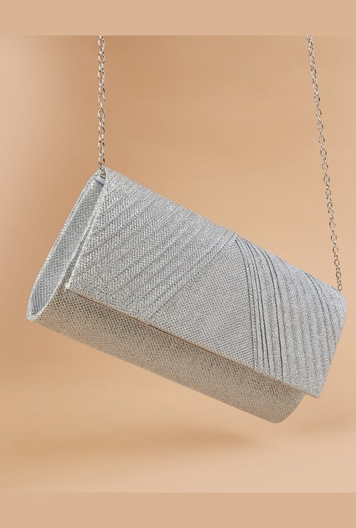 CODE Textured Envelope Clutch with Strap