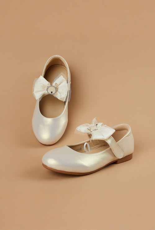 FAME FOREVER Girls Bow Detail Ballerinas