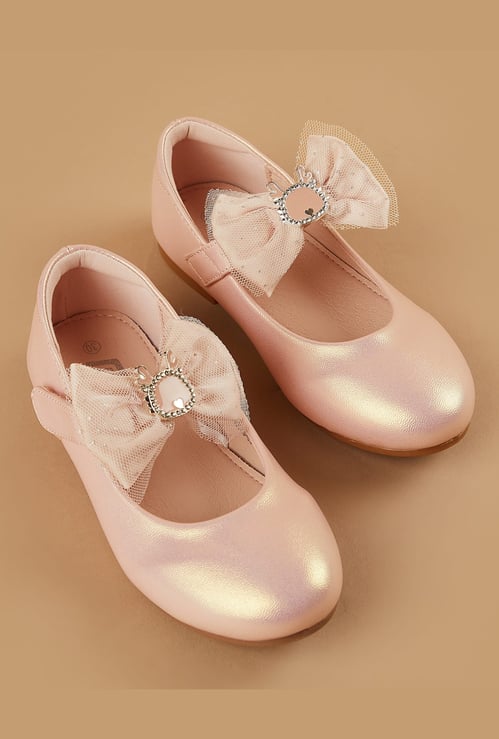 FAME FOREVER Girls Bow Detail Ballerinas