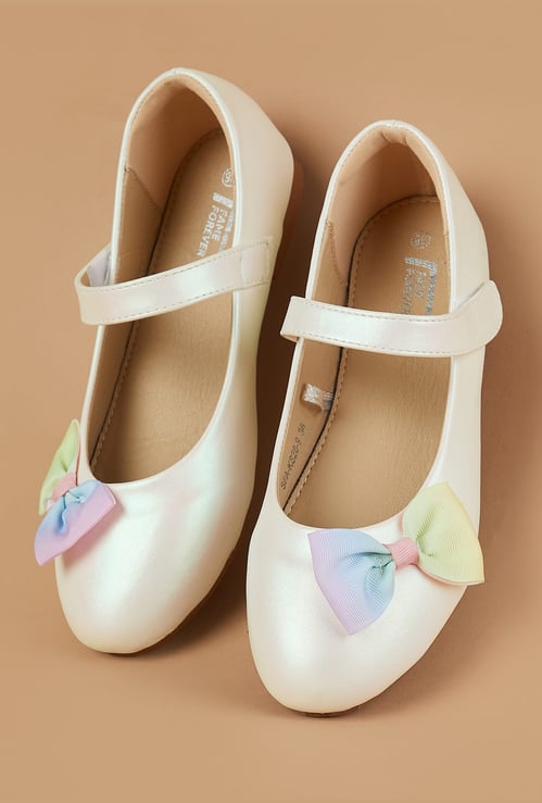 FAME FOREVER Girls Bow-Detailed Ballerinas