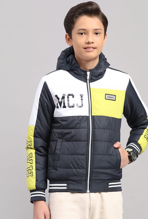 MONTE CARLO Boys Colourblock Hooded Puffer Jacket