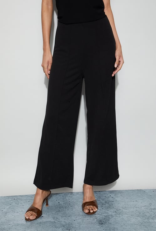 CODE Pintuck Wide-Leg Trousers