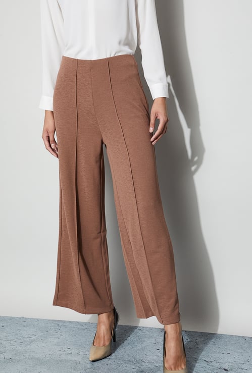 CODE Pintuck Wide-Leg Trousers