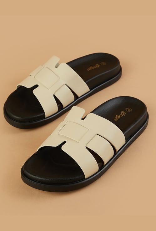 GINGER Solid Open Toe Flats