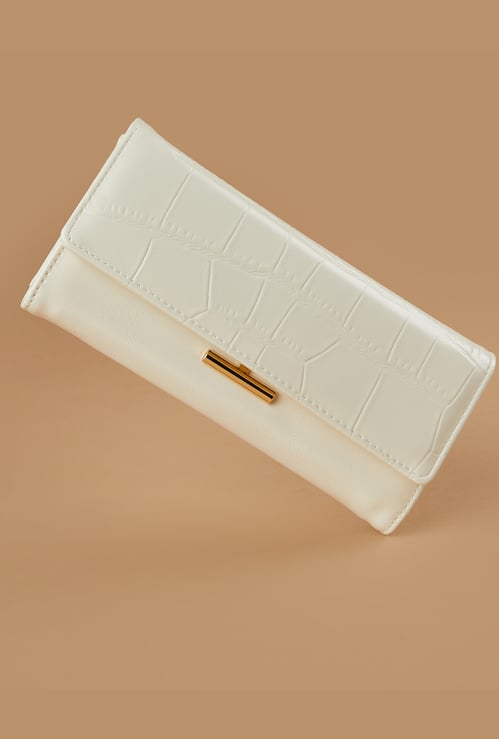 GINGER Croc Embossed Flap Wallet