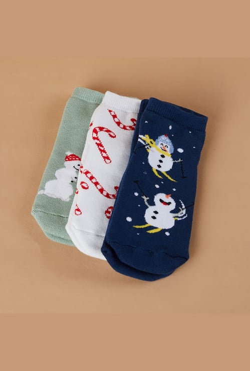 FAME FOREVER Boys Patterned No Show Socks - Pack of 3