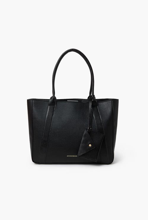 ACCESSORIZE LONDON Textured Laptop Bag with Pouch