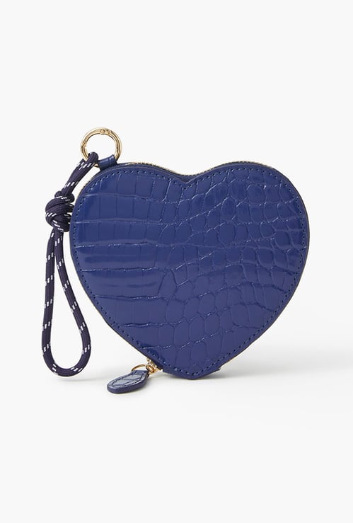 ACCESSORIZE LONDON Croc Embossed Heart-Shaped Wristlet