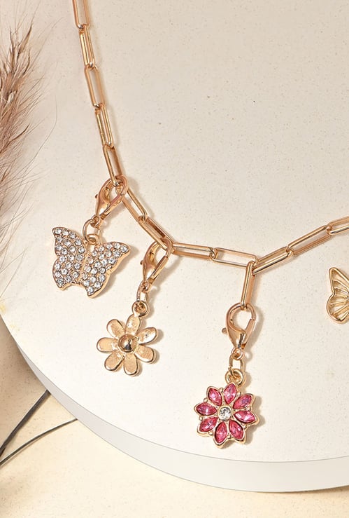 TONIQ Embellished Charm Necklace