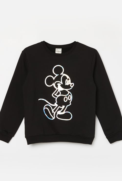 FAME FOREVER Girls Mickey Mouse Print Sweatshirt