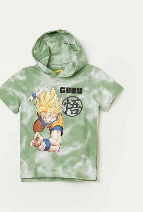 FAME FOREVER Boys Goku Print Hooded T-shirt