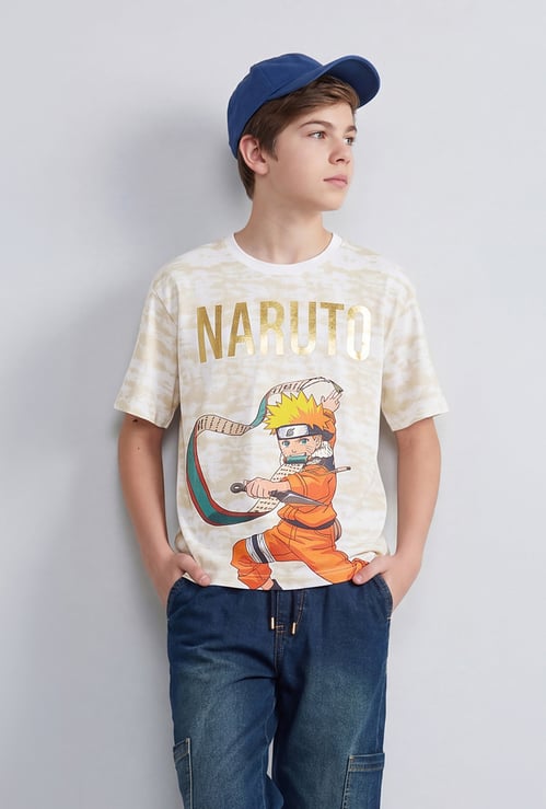 FAME FOREVER Boys Naruto Graphic Print T-shirt