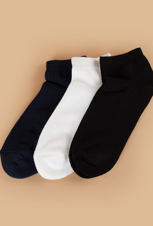 FORCA Ribbed Ankle Length Socks - Pack of 3