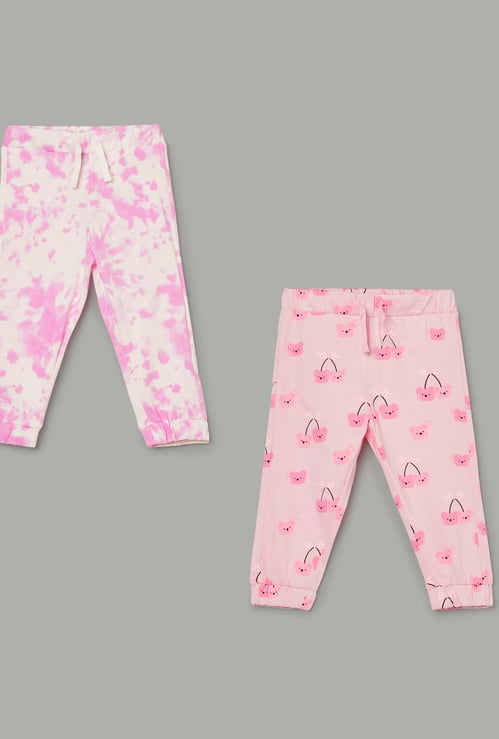 JUNIOR BABY Girls Printed Joggers - Pack of 2