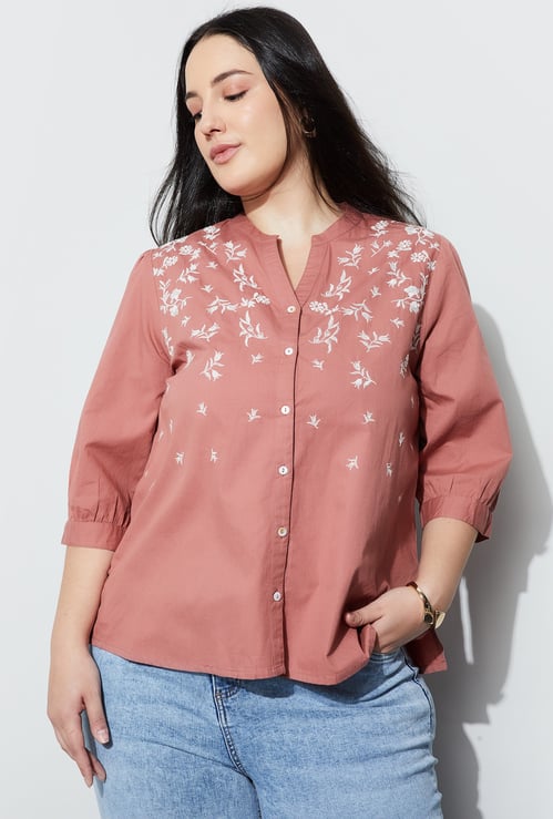 NEXUS Embroidered 3/4th Sleeves Top